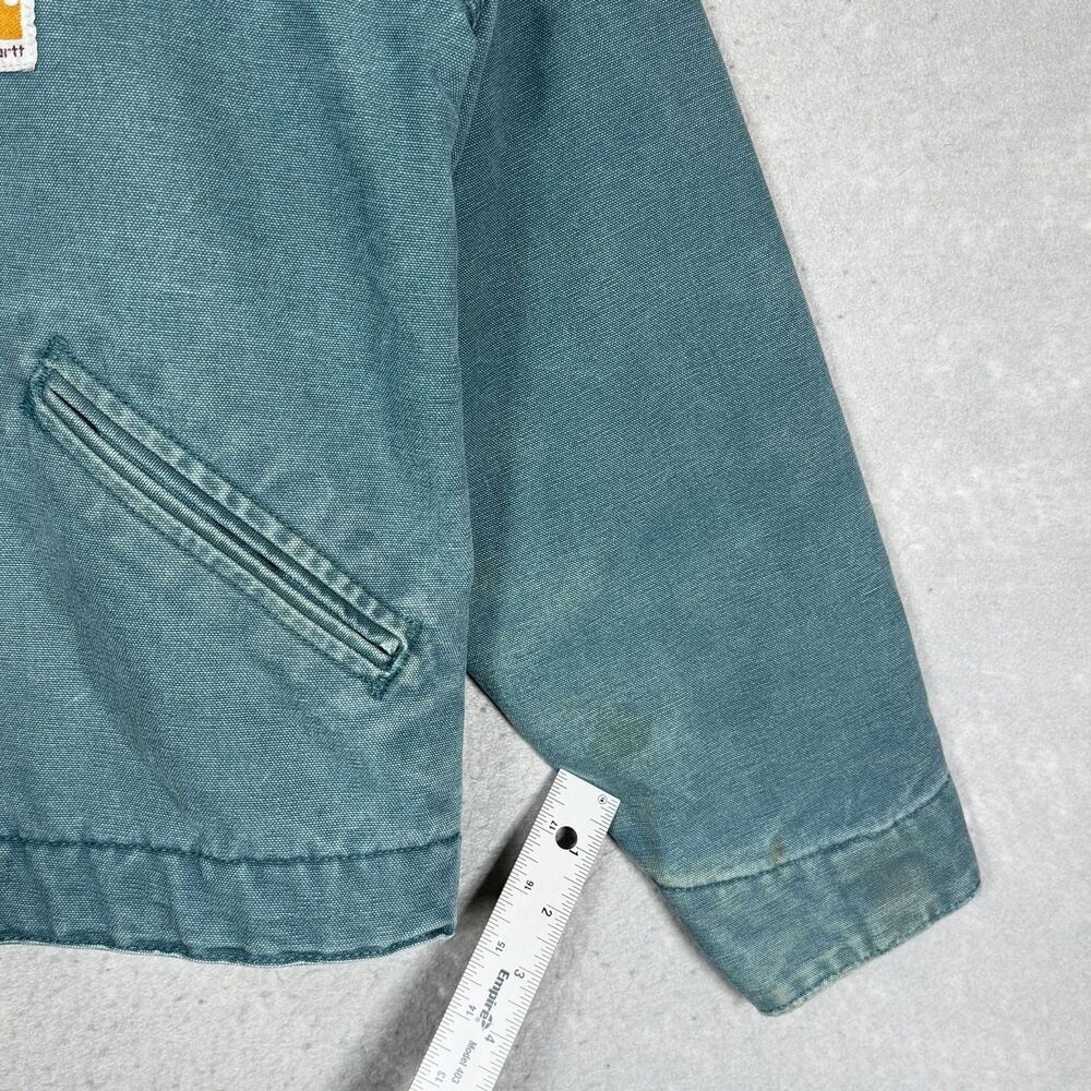 Vintage Carhartt Detroit WJ097 DTL Teal Full Zip Sherpa Jacket Women’s Sz Small - Picture 6 of 15